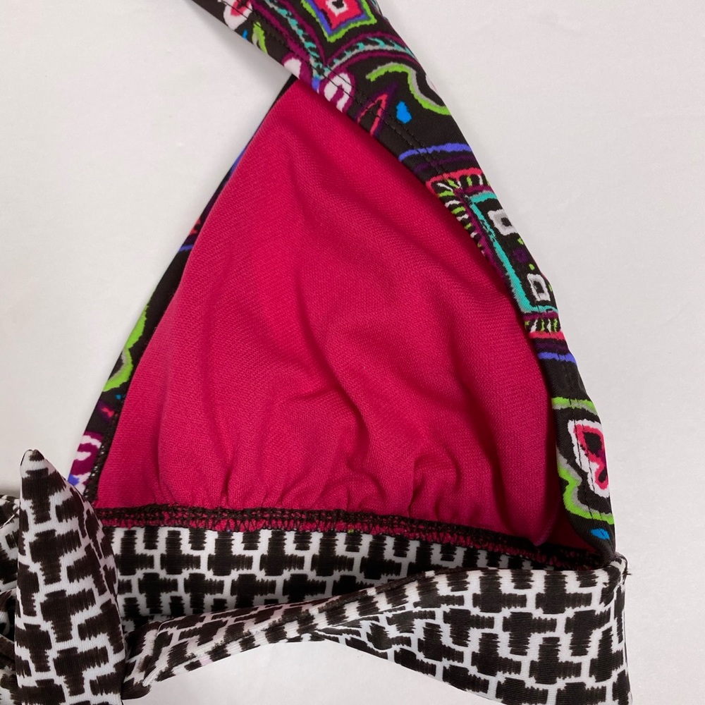 Xhilaration Women's Size XL Multicolor Geometric Print Triangle‎ Swim Bikini Top - Picture 4 of 6